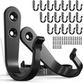 BREYDROK Heavy Duty Metal Coat Hooks - 20PCS Single Prong Wall Hooks with 40 Screws for Towel & Hat Storage
