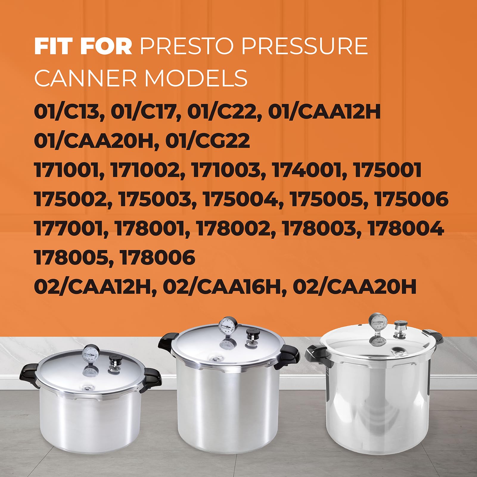 09905 Pressure Canner Sealing Ring Fit for Presto,Replacement Gasket for Presto 01710, 01740,01750,01770,01780 12-22qt Pressure Cooker or Canner,Includes Automatic Air Vent & Overpressure Plug