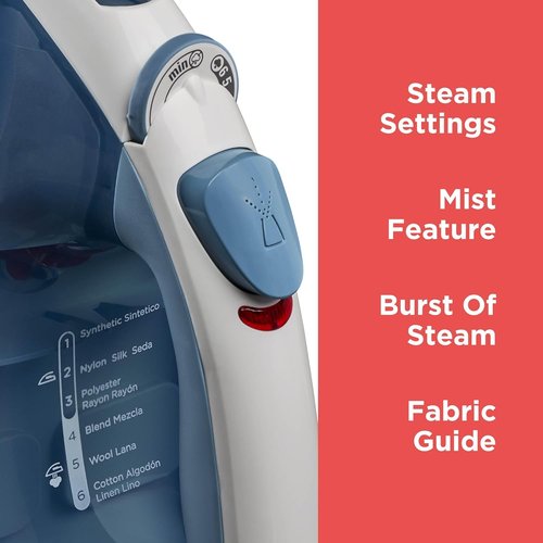 BLACK+DECKER Easy Steam Compact Iron - Lightweight, Nonstick Plate, 1200 Watts | Automatic Shutoff