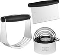 HULISEN Stainless Steel Biscuit Cutter Set - Durable Pastry Scraper & Dough Blender | Ergonomic Grip, 3-Piece Gift Set