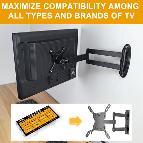 Universal TV Mounting Screws Hardware Kit with Box, Includes M4 M5 M6 M8 Screws, Washers, and Spacers, Compatible with Any TV Wall Mount/Display Up to 80 Inches (Black)