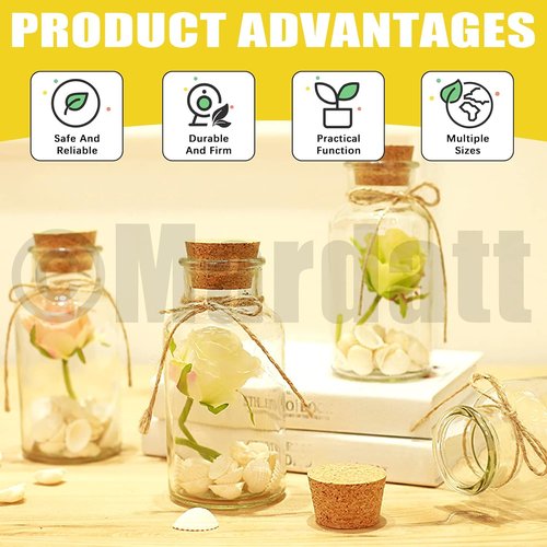 41 Pcs 6 Sizes Wooden Tapered Cork Plugs Assorted Set Natural Soft Wine Bottle Corks for Wine Beer Glass Bottle and DIY Craft Project