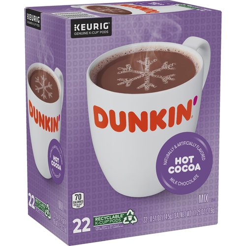 Dunkin' Donuts® Milk Chocolate Hot Cocoa Single-Serve K-Cup®, Box Of 22