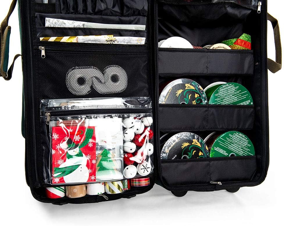 TreeKeeper Gift Bag Wrap & Craft Organizer - Stores 14 Rolls of 40-Inch Wrapping Paper & 6 XL Ribbons