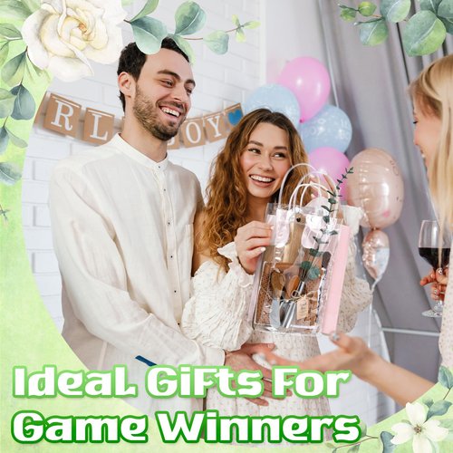Patelai 6 Sets Baby Shower Prizes for Game Player Baby Shower Winners Gifts Cheese Boards Forks Knives Towels Whisks Artificial Eucalyptus Stems Bags Thank You Cards for Guests Bridal(Retro Color)