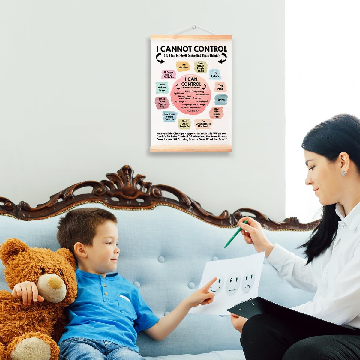 Regine Switzerland Mental Health Poster Hanger Frame - Calming Canvas Wall Art 12''x16''