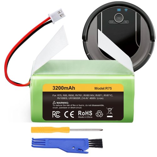 FirstPower 3.2Ah RVBAT850 Battery - Replace for Shark Vacuum Battery Replacement, Shark Ion Robot R75, RV761, RV850C, RV1000S, RV1100VL, RV101AE, UR1000SR, RV700_N, RV720_N Vacuum Cleaners