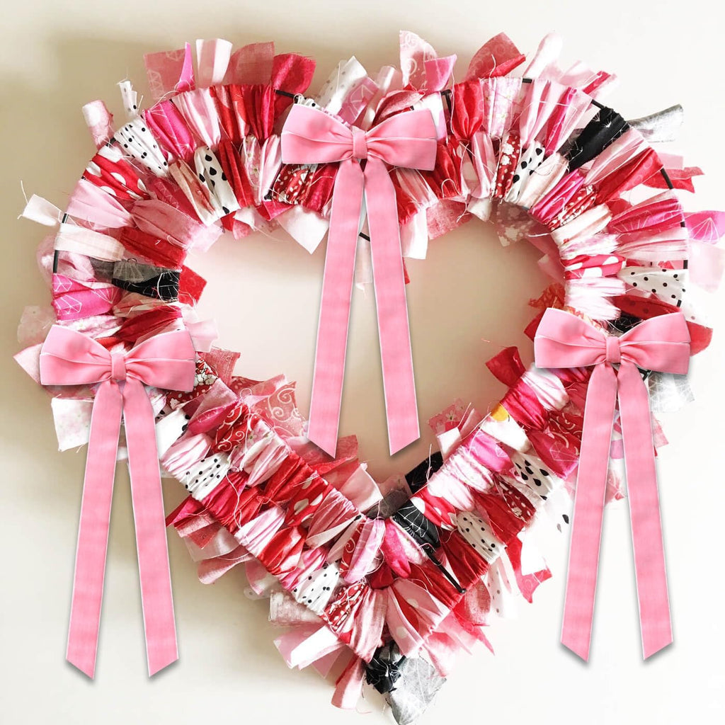 Skiennix 12Pcs Pink Velvet Bows | Elegant Valentine's Day Tree Decorations - 5in x 10in Ornaments for Home & Weddings