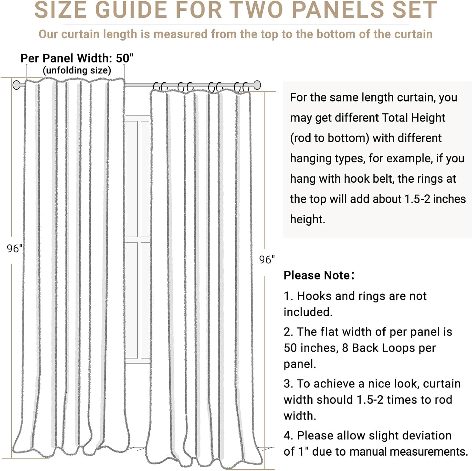 Skiennix 100% Blackout Olive Green Linen Curtains - Thermal Insulated Drapes, 2 Panels Set, 50" W x 96" L