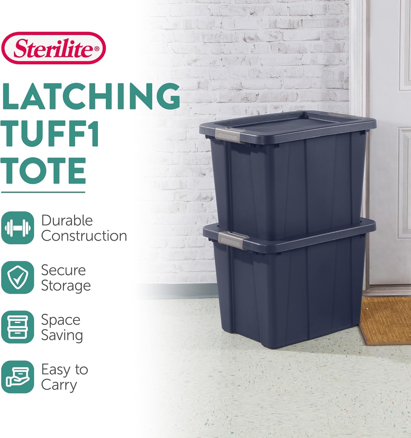 Sterilite 18 Gallon Heavy Duty Storage Bins - 6-Pack with Lids in Dark Indigo