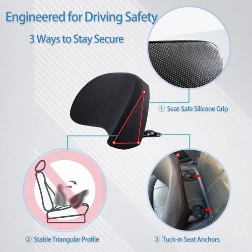 SHAKERINO Ergonomic Sacral Cushion for Car & Office Chair - Fills Seat Gap for Tailbone & Lower Back Support, Memory Foam Wedge Pillow for SI Joint Comfort, Non-Slip Design with Seat Anchor
