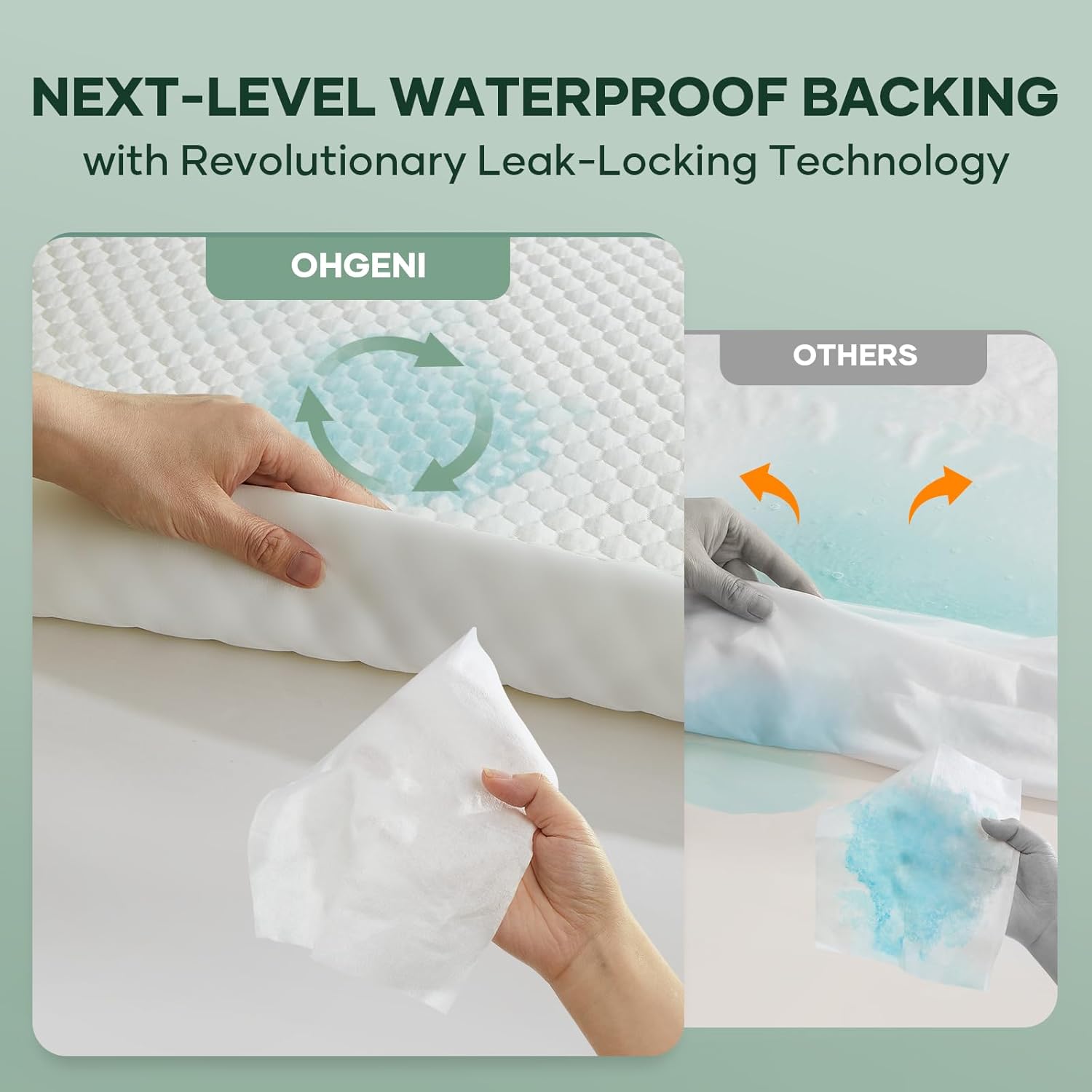 OhGeni Waterproof Twin Size Mattress Protector - Soft, Breathable, Pet Hair & Bedwetting Resistant, Washable