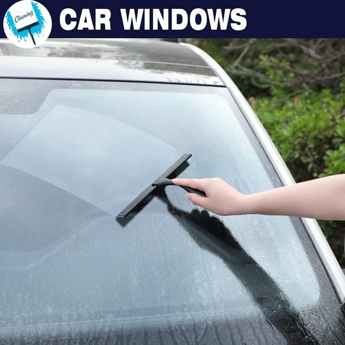 Matte Black Shower Squeegee by [Brand Name] - 10-Inch Stainless Steel for Streak-Free Bathroom & Mirror Cleaning