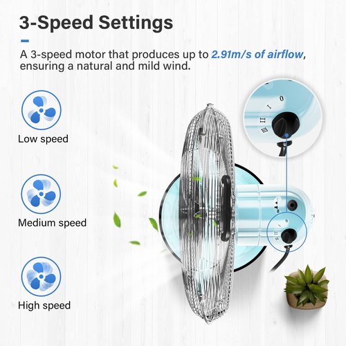 Simple Deluxe 16 Inch High Velocity Stand Fan, Adjustable Heights, 75°Oscillating, Quality Made Fan with 3 Settings Speeds, Heavy Duty Metal for Industrial, Commercial, Residential, Color: Green