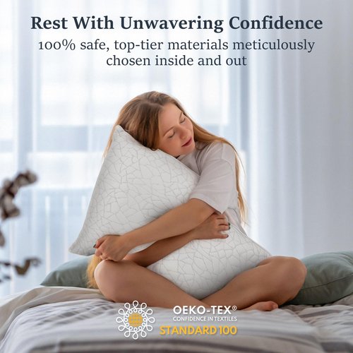 COZSINOOR Bed Pillows Queen Size - Breathable Premium Down Alternative Pillows Set of 2 for Side, Back, and Stomach Sleepers Hotel Quality Fluffy Soft Microfiber Fill Skin-Friendly