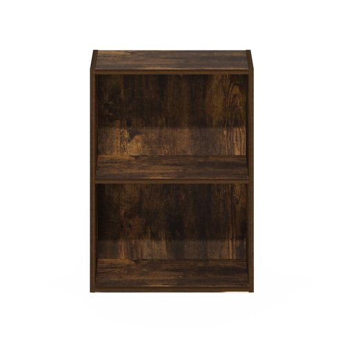 Furinno LUDER Book Shelf, 2-Tier Modern Bookshelf, Open Shelves Bookcase 9 x 16 x 21, for Living Room, Bedroom, Home Office, Amber Pine