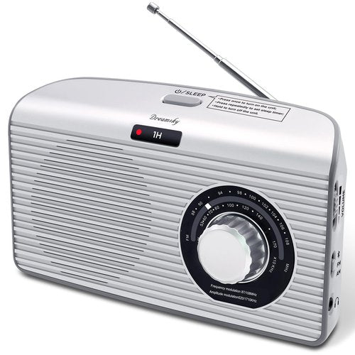 DreamSky Bluetooth Speaker Radio Sleep Timer, Hi-Fi Clear Extra Loud Sound, Portable AM FM Radio with Strong Reception, Plug in Wall or Battery Operated for Home/Outdoor, Seniors Small Gift
