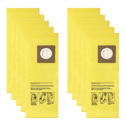 HOLEPU AH10243 Disposable Vacuum Bags for Hoover Commercial CU2 Vacuum Cleaner CH54013 CH54015 CH54113 CH54115 for HushTone, Yellow (10 Pack)