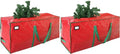 Cosy Family Christmas Tree Storage Bag - Durable Extra Large 7.5 ft Holiday Tree Bag with Reinforced Handles & Dual Zippers - Red (Pack of 2)