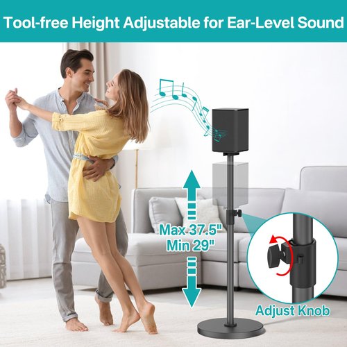 Heavy-Duty Speaker Stands Pair for LG Speaker Stands with LG Soundbar Mount - Height Adjustable Floor Speaker Stands for LG Surround Sound Speaker Stands SPQ8-S S95QR 578S1-S S78S2-S S65S3-S S55TR