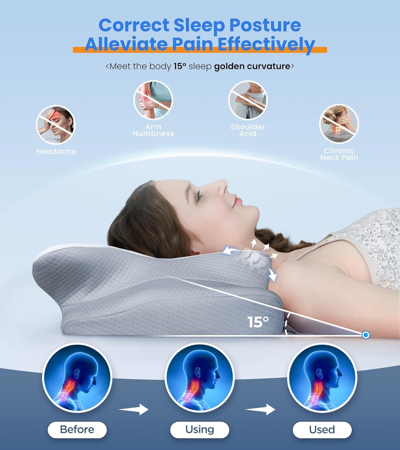Ultra Pain Relief Cooling Pillow - Adjustable Ergonomic Memory Foam for Neck Support | Cozy Orthopedic Design