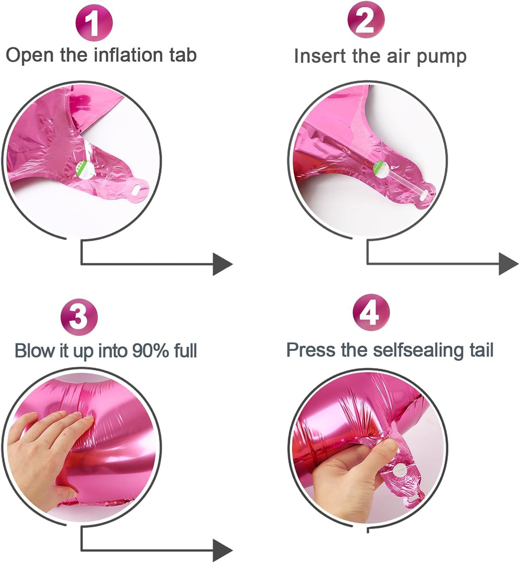 Pink Number 6 Balloon - 40 Inch Giant Foil Balloon for 6th Birthday Party Decorations