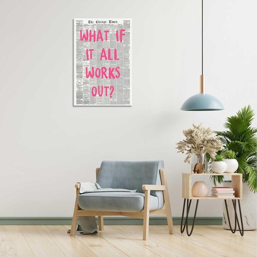 Drimiler Retro Newspaper Poster - Positive Affirming Quote Canvas Wall Art | 16x24in Framed Decor