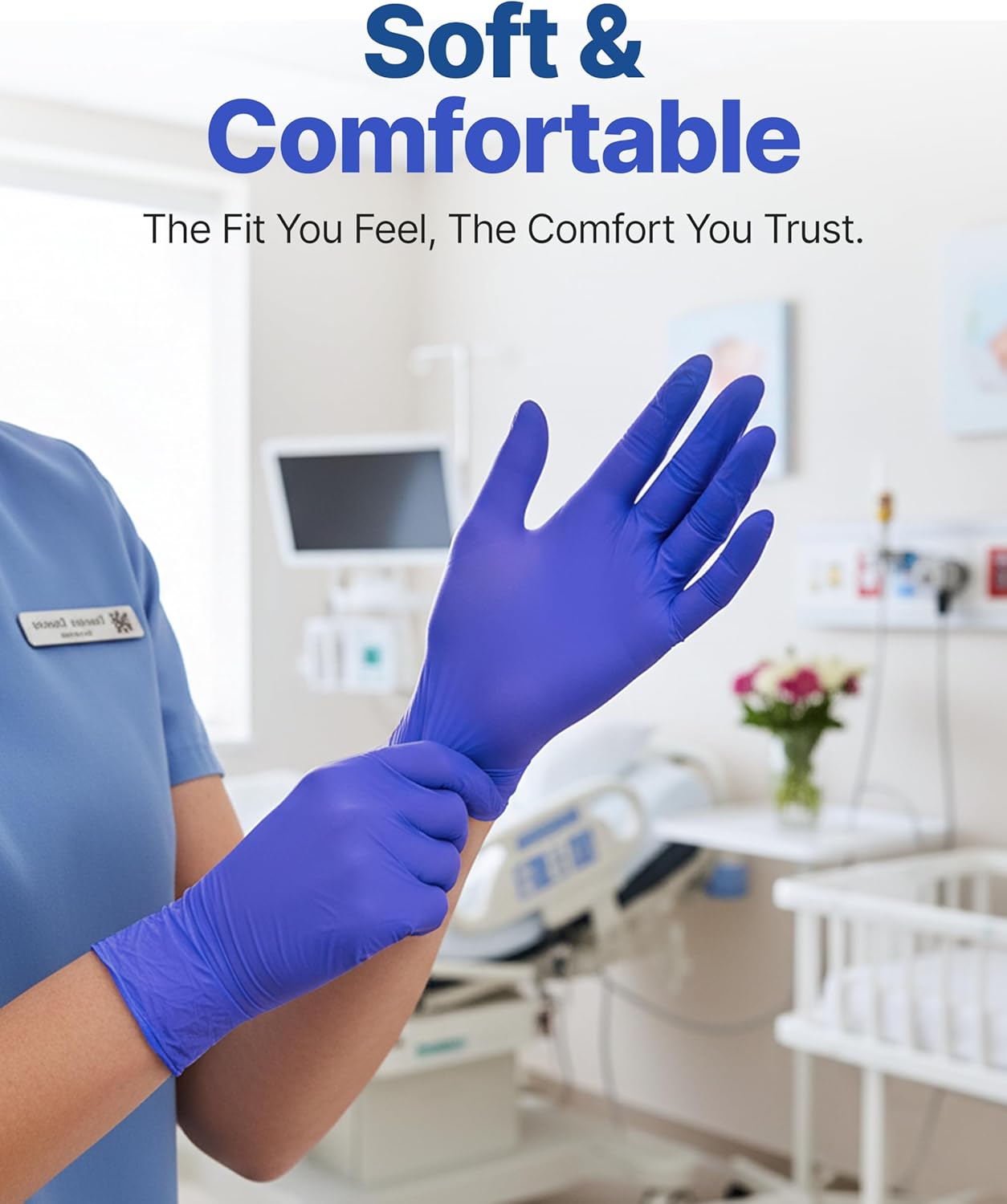 Schneider Nitrile Exam Gloves - Dark Blue, Disposable, Latex-Free & Powder-Free for Food Safety