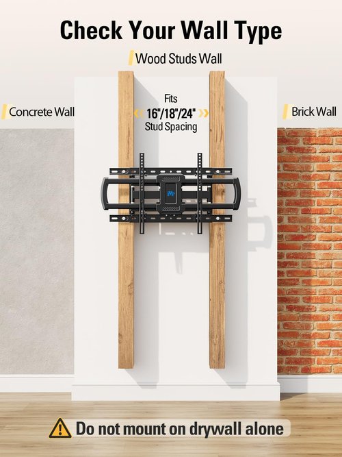 Mounting Dream TV Wall Mount for Most 42-84 Inch TVs, Full Motion Wall Mount Bracket with Articulating Arms , Max VESA 600x400mm , Up to 100LBS , Fits 16" , 18" , 24" Studs