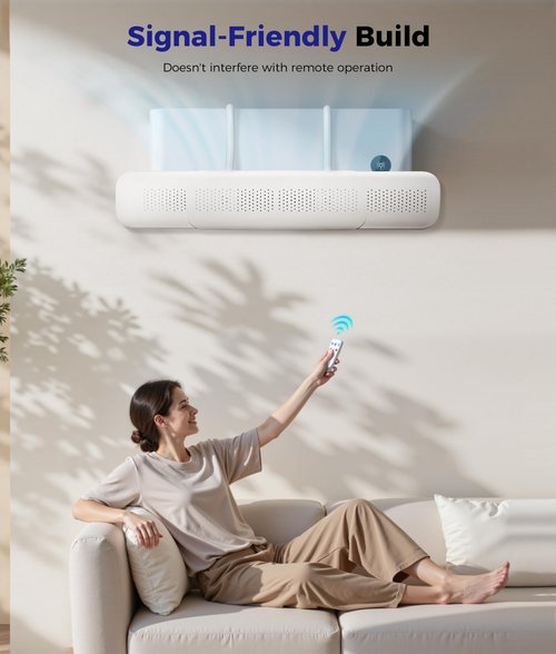 OYLUS Retractable Air Conditioner Deflector - Adjustable AC Air Deflector for Split Units, Anti-Direct Blowing Windshield, Enhances Cooling & Heating Circulation, Universal Fit