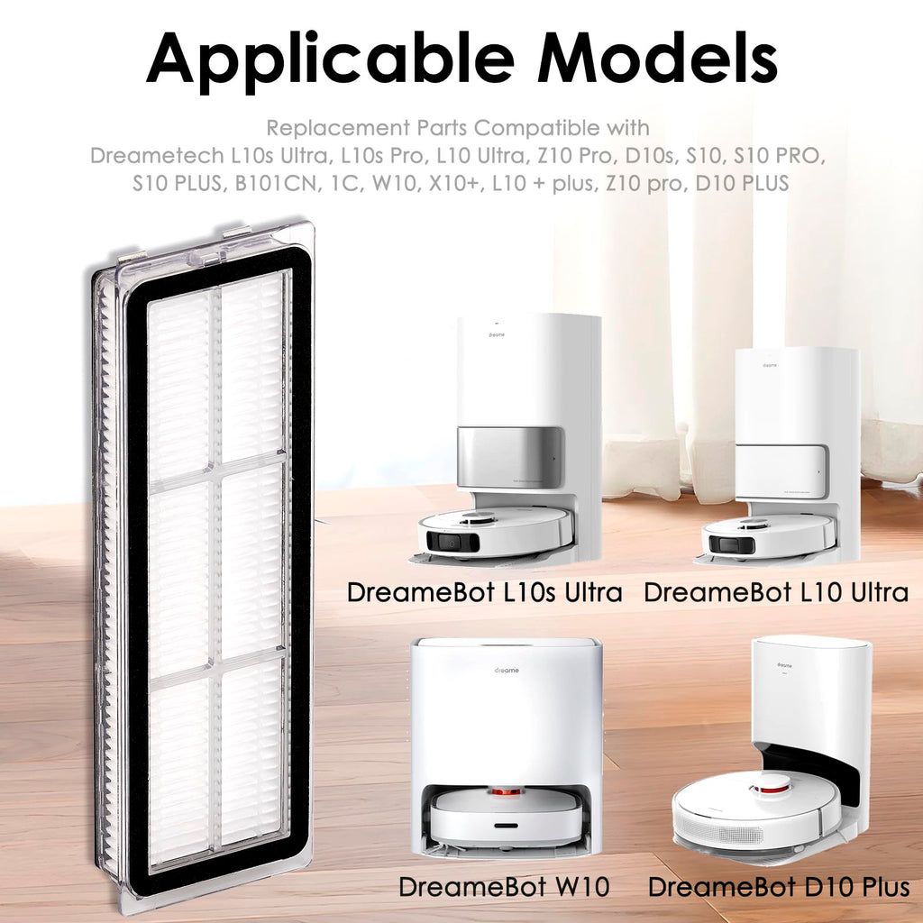 (3 Pieces) L10s Ultra HEPA Filter Compatible with Dreametech L10s Pro, L10 Ultra, S10, S10 PRO, S10 PLUS, Z10 Pro, B101CN, 1C, W10, X10+, L10 + plus, Z10 pro, D10 PLUS, Vacuum Cleaner Filter Kit