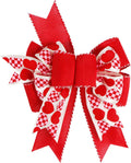 SIMISI Ribbon Burlap Wired Valentine Bow - Red Heart Print for Wreath & Wedding Decor | 9.5 x 13 Inch