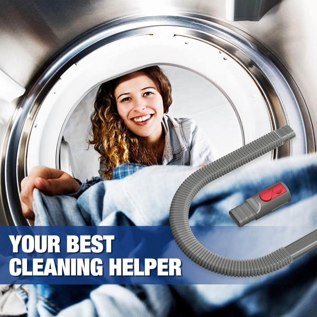 Sealegend Dryer Vent Cleaner Kit - 2-Piece Vacuum Hose Attachment for Dyson V7, V8, V10, V11, V15 | Flexible Lint Remover