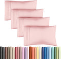 King Pillow Cases by Luxurious Home | Ultra Soft Hotel Quality - Wrinkle Free & Stain Resistant - 4 Piece Set in Baby Pink