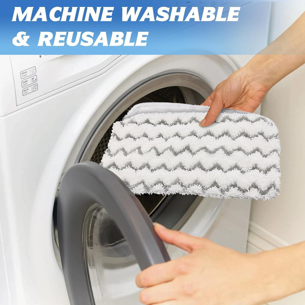 Shark 6 Pack Steam Mop Replacement Pads - Durable Microfiber, Washable for Pet Owners & Families