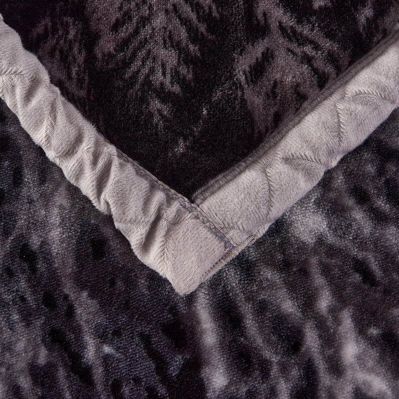 King Size Faux Mink Fleece Blanket with Lion Eagle Variation, 85x93 Inches, 10lbs