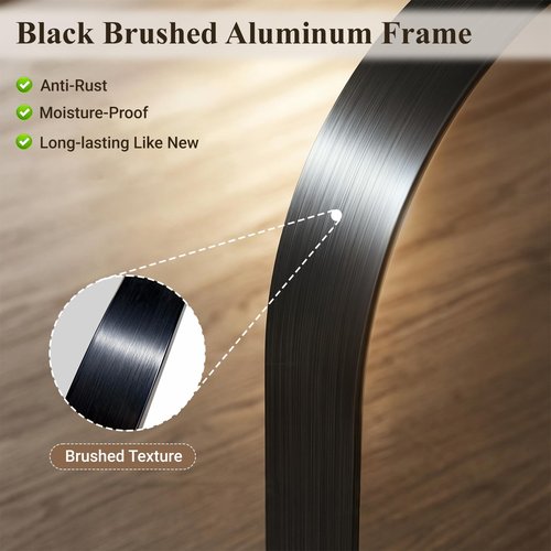 Arch Bathroom Mirror, 30"x48" Wall Mounted Vanity Mirror with Deep Frame, Tempered Glass Decor Mirror for Bathroom, Bedroom, Entryway and Living Room, Hanging or Leaning, Black