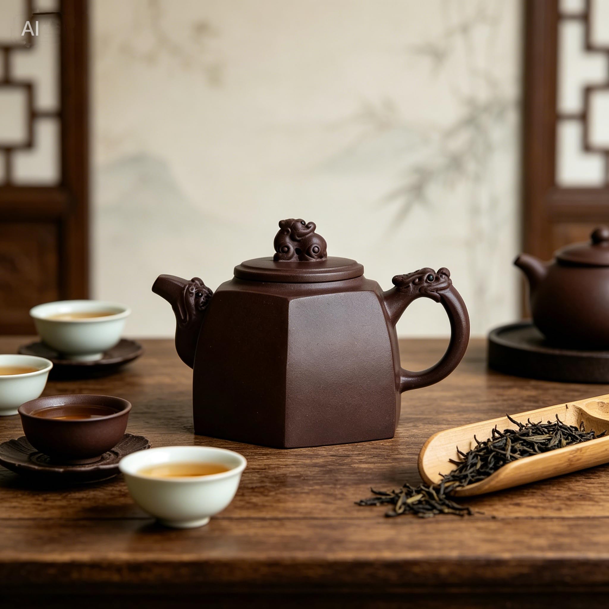 Teapot Chinese Dragon PiXiu Yixing Clay Pots Yellow Zisha Infusers for Gongfu Tea Handmade (zini)