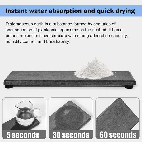 3PCS Stone Drying Tray, Water Absorbing Stone Tray for Sink, Stones Soap Trays, Fast Dry Diatomite Stones Mat,Used for Hand Soaps,Sponge,Toothbrush Holder in Bathroom Counter and Kitchen Sinks