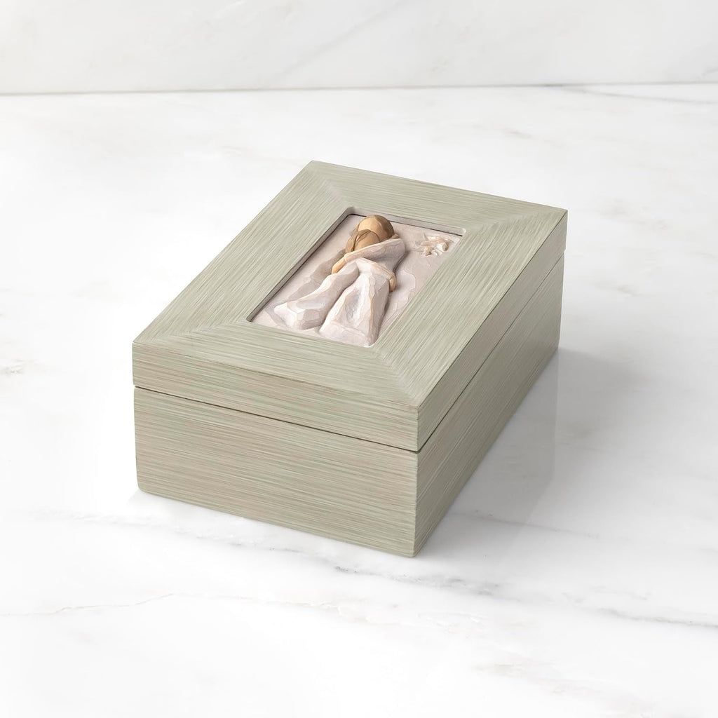 Willow Tree Memory Box - Mother and Daughter Sculpture with Jewelry Holder | Hand-Painted Keepsake Box
