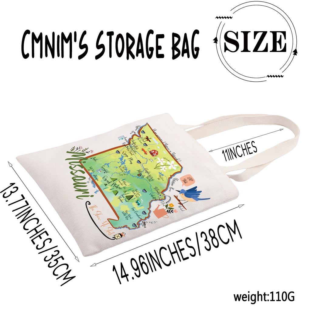 CMNIM Missouri Themed Gifts Missouri Tote Bag Missouri Souvenirs And Gifts Missouri State Travel Grocery Shoulder Bag Handbag (Missouri TB)