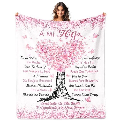 Regalo Para Hija, Hija Blanket 60x50in, Regalos Para Hija Día De La Madre, Regalo De Mamá Para Hija, Daughter Gifts In Spanish, Mothers Day Daughter Gifts, Regalo De Cumpleaños/Graduación/Navidad Hija