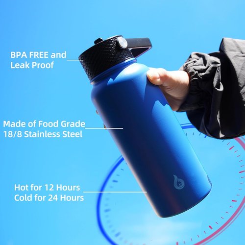 BJPKPK 40oz Stainless Steel Insulated Water Bottle - BPA-Free, Leakproof Thermos for Sports & Gym, Sakura