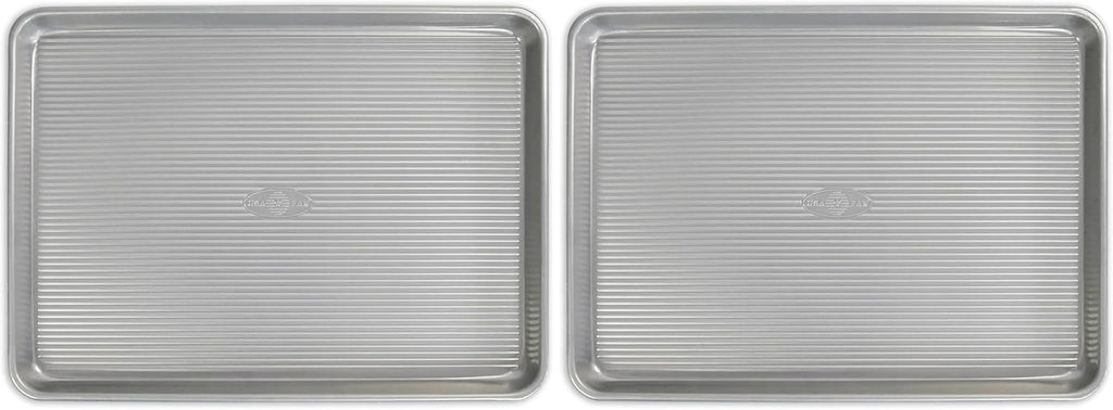 USA Pan Bakeware Nonstick Half Sheet Pan - Durable Aluminized Steel | Set of 2 Baking Sheets