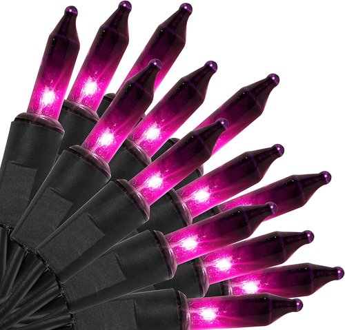 Greenbrier International Purple Halloween Mini Lights with Black Wire 20 Count 5 feet