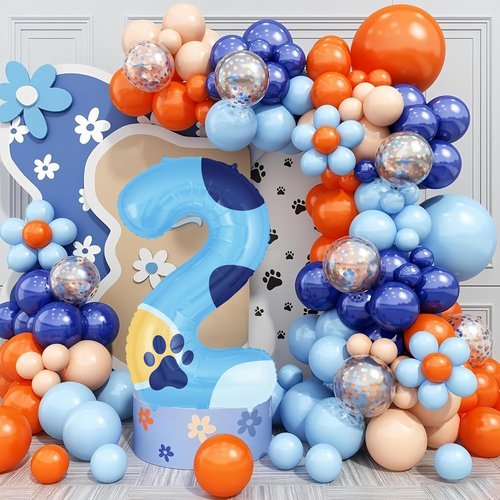 40 Inch Blue Number 2 Balloon for 2nd Birthday Party Decorations Supplies
