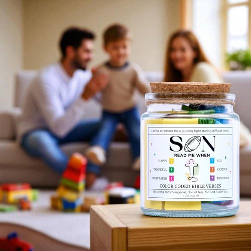 Teen Boy Easter Basket Stuffers, Christian Easter Gift for Young Men or Teen Boys, Bible Verses Jar for Strength, Wisdom & Encouragement | Faith-Based Spiritual Jar | Thoughtful Graduation