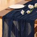 Socomi Cheesecloth Table Runner - 10pcs Navy Blue Boho Rustic Design | 120 Inch for Weddings & Events
