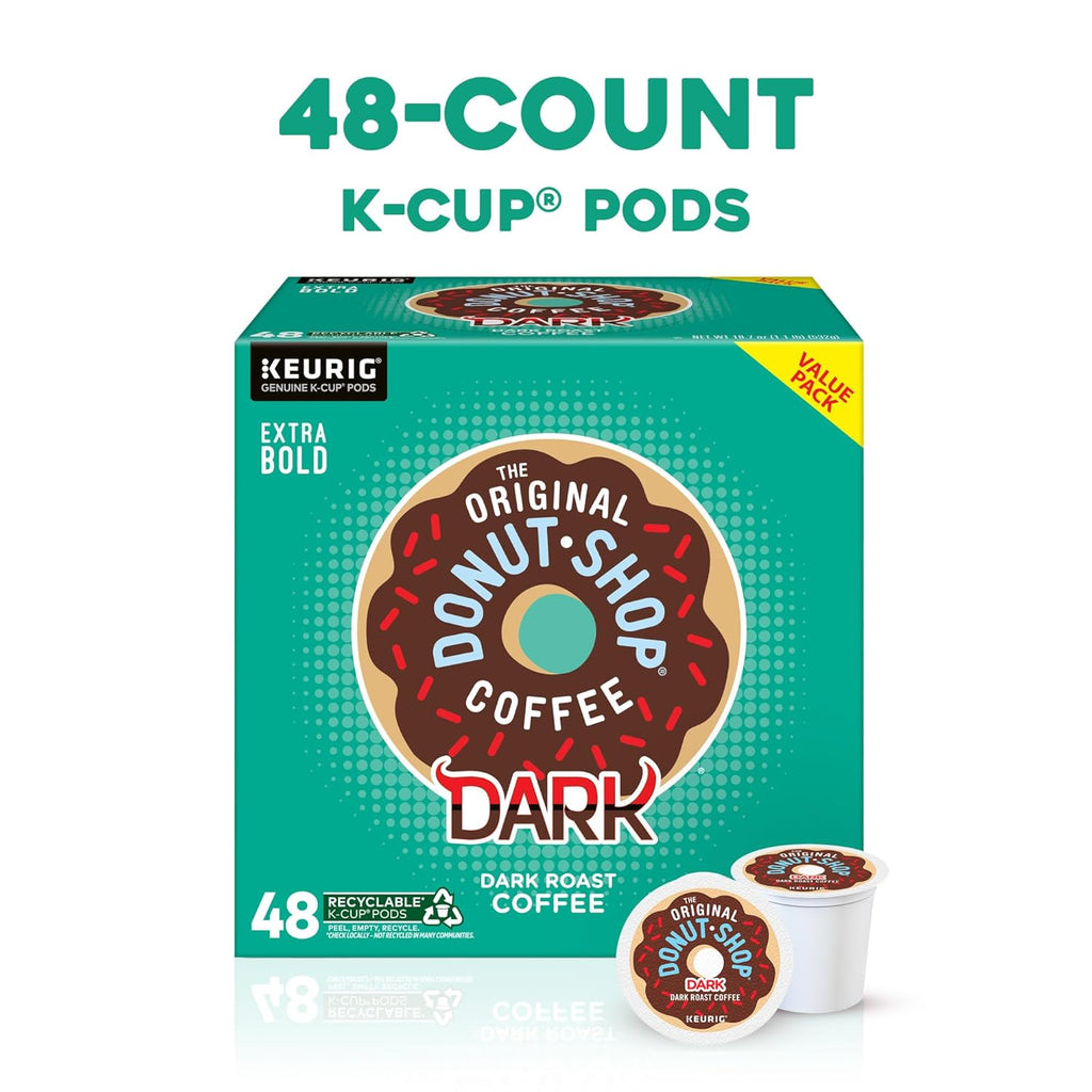 Original Donut Shop Coffee - Dark Roast K-Cup Pods | Single Serve, 48 Count for Rich Flavor