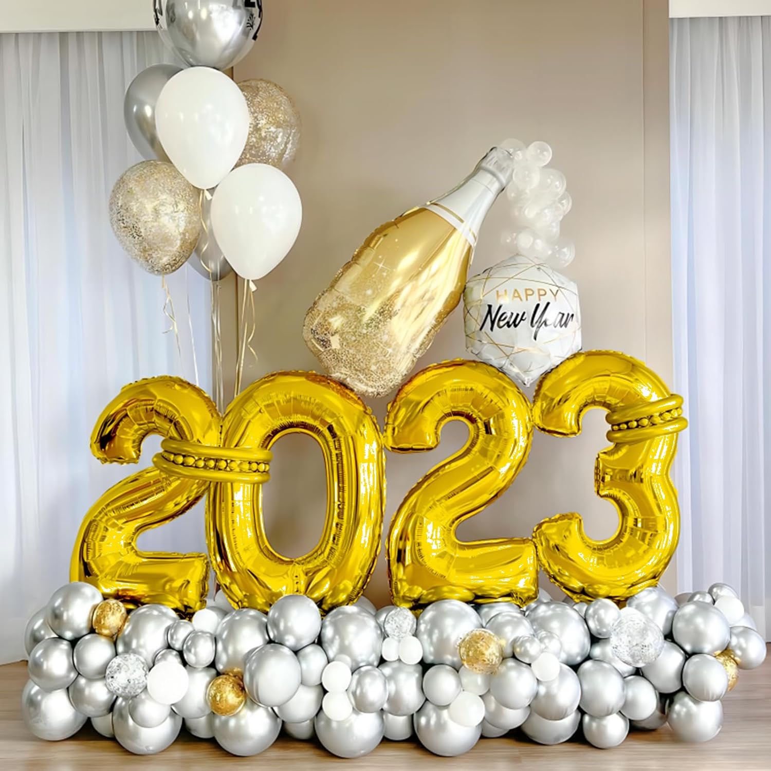 Skiennix 40-Inch Gold Number Balloon - Helium Mylar Foil for Birthday & Anniversary Celebrations